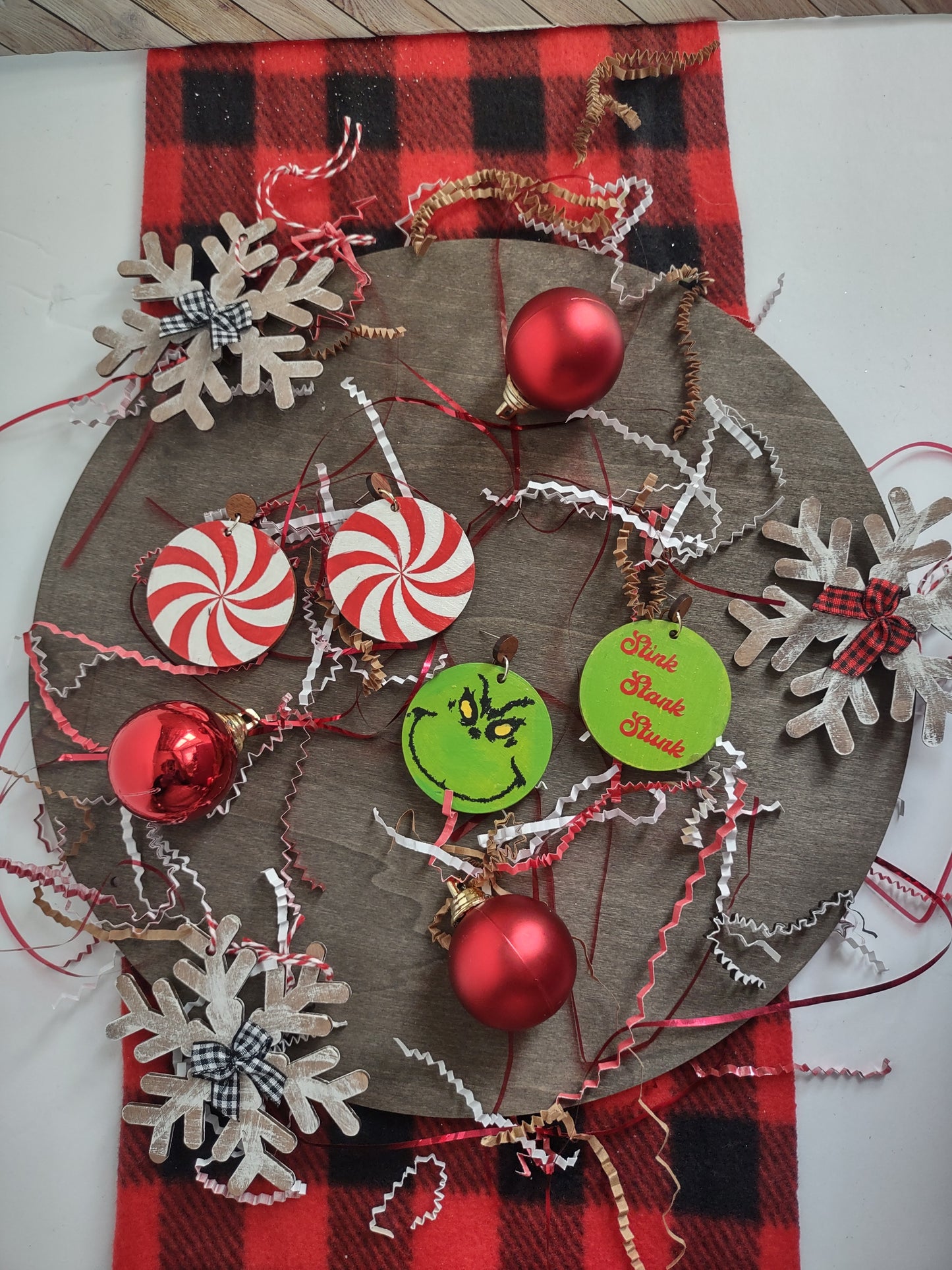 Holiday Earrings: Peppermint and Grinchy